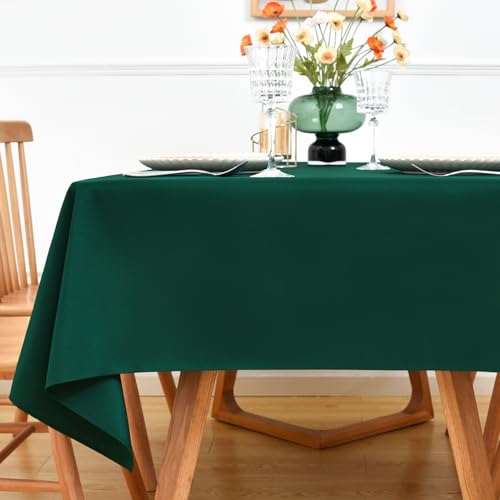 Green Square Tablecloth 70x70 Inch - Washable Christmas Table Cover - NEWISHER