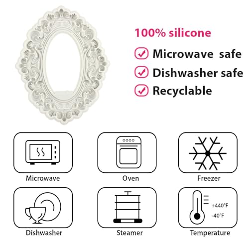 Baroque Photo Frame Silicone Mold for Cake Decorating & Crafts - Style C