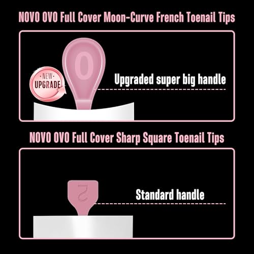 Short Sharp Square Toe Nail Tips with Moon Curve, French White & Berry Pink Set
