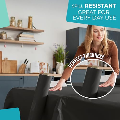 Black Plastic Rectangular Tablecloth Roll 300 Feet - Disposable Banquet Cover
