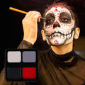 Face Painting Kit with Black White Red Gray - Halloween, Cosplay, SFX Makeup