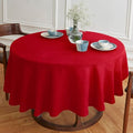 Red Linen Round Tablecloth 60 Inch - Prewashed & OEKO-TEX Certified