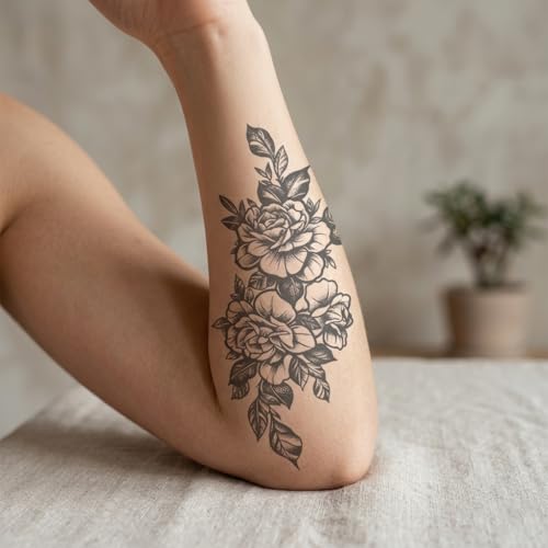 Waterproof Semi-Permanent Flower Bouquet Tattoos for Women - 2 Sheets