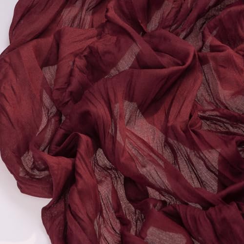 Burgundy Cheesecloth Table Runner 10ft for Wedding Birthday Party Home Decor