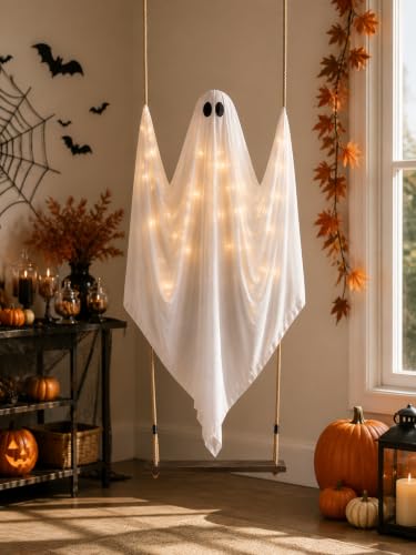 HOMELEX Halloween Hanging Ghost Decoration - Seasonal Spooky Home Decor - Write