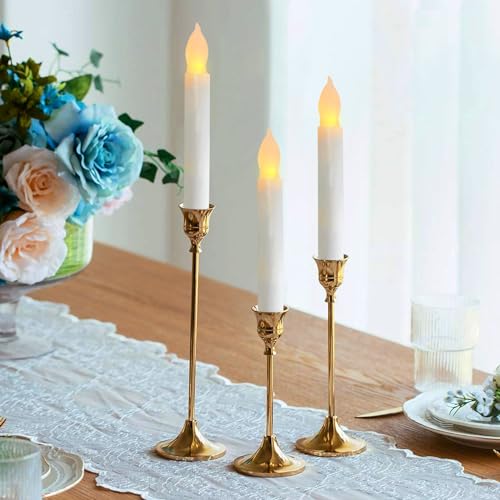 Battery Operated Flameless LED Taper Candles 12-Pack for Holidays & Events