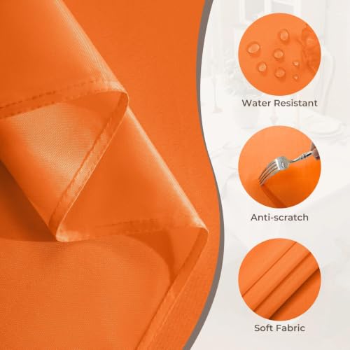Waterproof Orange Rectangular Tablecloth 60x102 Inches for Dining & Parties - Wrinkle Resistant Washable Polyester