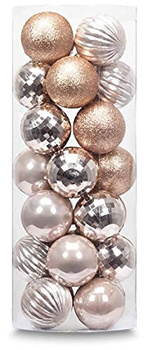 28PCS Shatterproof Christmas Ball Ornaments in Champagne Finish - 2.36" Regular Size