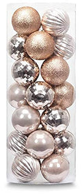 28PCS Shatterproof Christmas Ball Ornaments in Champagne Finish - 2.36" Regular Size