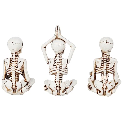 Yoga Skeleton Figurines Set - Halloween Skeleton Decor for Spooky & Funny Meditation