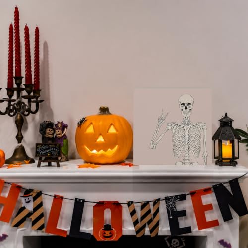 Halloween Gothic Skeleton Wooden Sign Decor - Variation of Gothic Skeleton