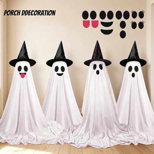Halloween Ghost String Lights 59x15 in Outdoor Indoor Decor with Remote & Timer - 2 Pack