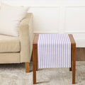 Violet and White Linen Table Runner 14x36 Inches - Handcrafted European Flax