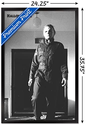 Halloween Michael Wall Poster Framed - 34 x 22.4 Inches Home Decor