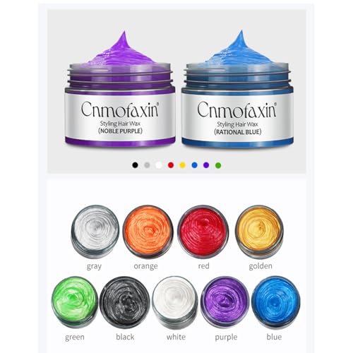 Purple Temporary Hair Color Wax - 4.23 oz, Easy Water-Based Styling