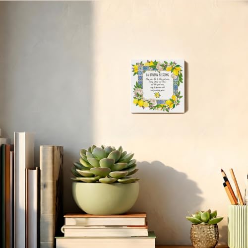 Lemon Wooden Sign Decor - 5x5 Inch Wall or Desk Accent
