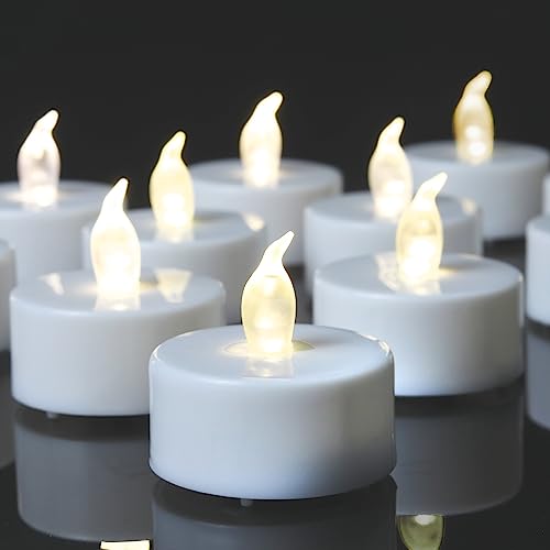 100 Pack Flameless LED Tea Lights Candles - Flickering Warm White, 200+ Hours