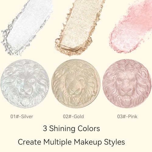 K'APEINE Pink Highlighter Palette with Glitter Eyeshadow - Sparkling Face Makeup Kit