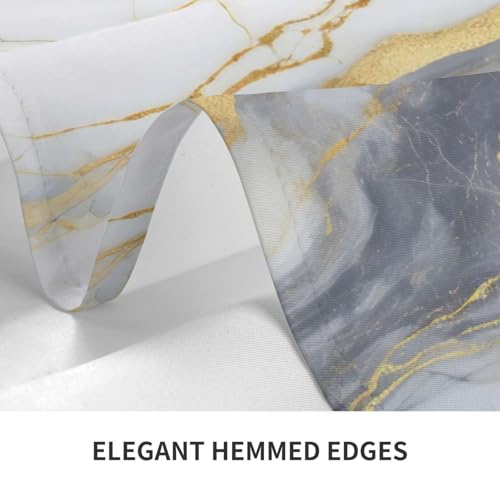 Marble Texture Rectangular Tablecloth 60x90 Inch - Washable & Waterproof, Gray & White Design - Variation: Marble Texture #01