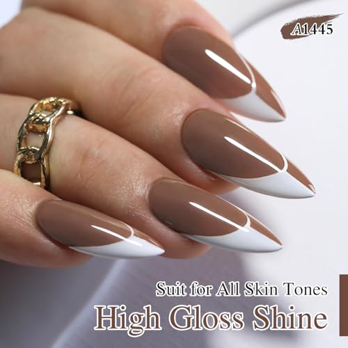 Gray Brown Double Rhythm 15ML Gel Nail Polish - Same Color, Soak Off, Long-Lasting, Salons & DIY
