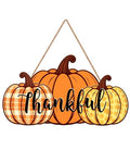 Thanksgiving Pumpkin Wooden Door Sign - Fall Harvest Wall Decor