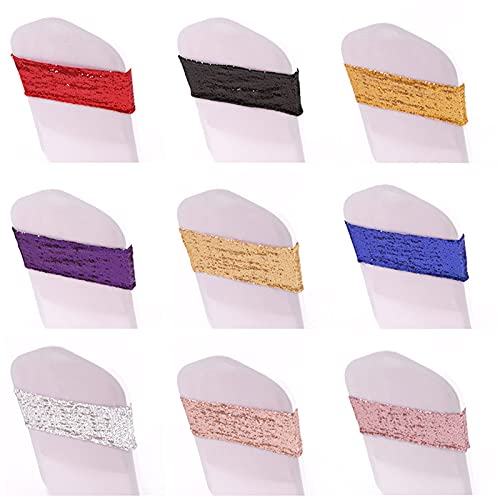 Blue Sequin Chair Sashes Pack of 50 Stretchable Wedding & Party Decor