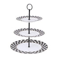 Porlien Checker Pattern 3-Tier Cake Stand for Desserts, Cupcakes & Pastries