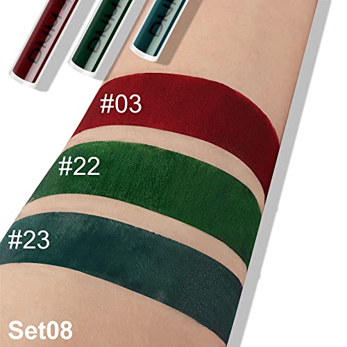 Liquid Lipstick Set 3 Colors Matte Lip Gloss & Lip Stain Long Lasting Waterproof - Set08