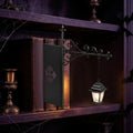 Library Lantern Decor Bookshelf Light - Mini Lantern with Witch Hat Design (Black-A)