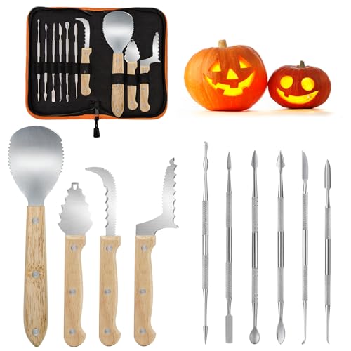 Pumpkin Carving Kit 10 pcs Stainless Steel Halloween Jack-O-Lantern Tools