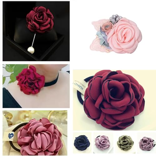 Orange Satin Ribbon Flowers 10pcs for Crafts Wedding Bouquets & Decor