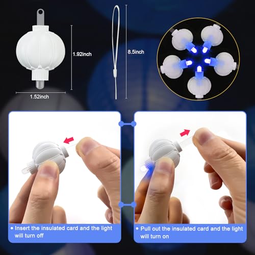 Blue LED String Lights 24 Pack Waterproof Battery Operated Hanging Lights for Decorations