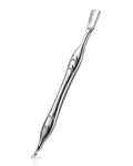 FERYES Cuticle Pusher - 2-in-1 Stainless Steel Cuticle Trimmer for Manicures & Pedicures | Silver