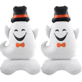 Halloween Ghost Balloons Set - Self-Standing Hat Design, White, 2pcs