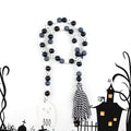 Halloween Wooden Bead Garland Decor with Ghost & Tassel - Black