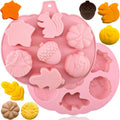 Pumpkin Silicone Mold Set - 7 Cavity Fall Thanksgiving Halloween Baking Molds - 2 Pieces