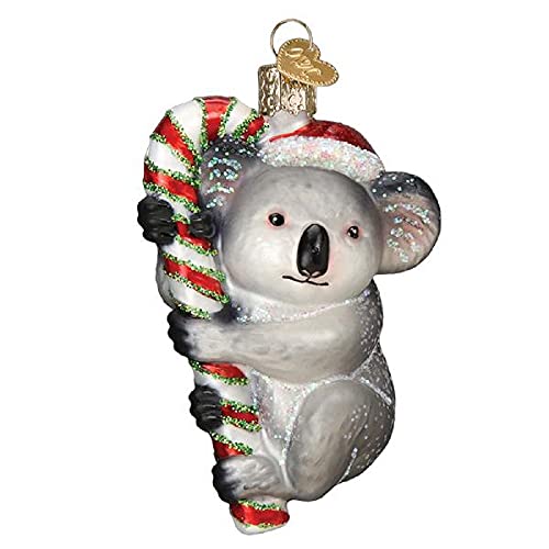 Christmas Koala Glass Blown Ornament - Handcrafted Holiday Tree Decoration - Variation 4.25 Inches