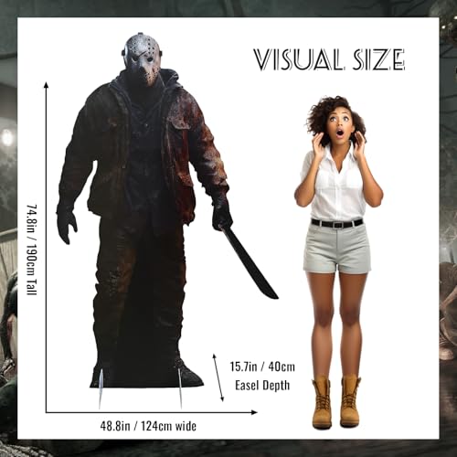 Life Size Horror Cardboard Cutout Halloween Michael Figure Decoration - Red Variation