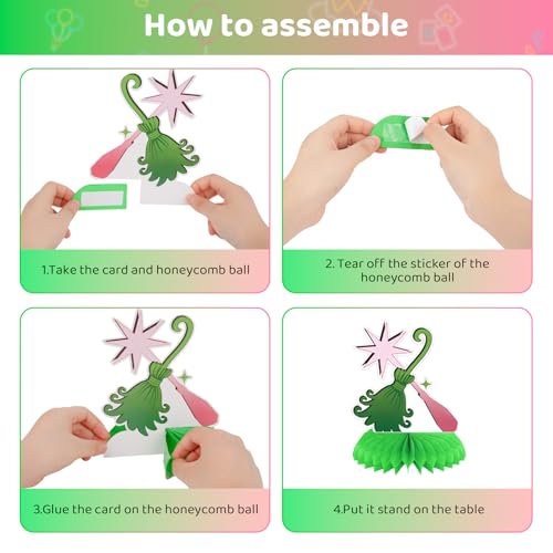 Witch Theme Birthday Party Decorations Set Pink Green Banner Balloons Centerpieces & Tattoos