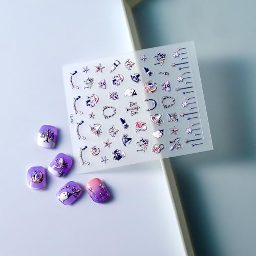 Halloween Ghost Nail Art Stickers 5D Embossed Self-Adhesive Manicure Decals - Halloween Nail Wraps - Ghost Design
