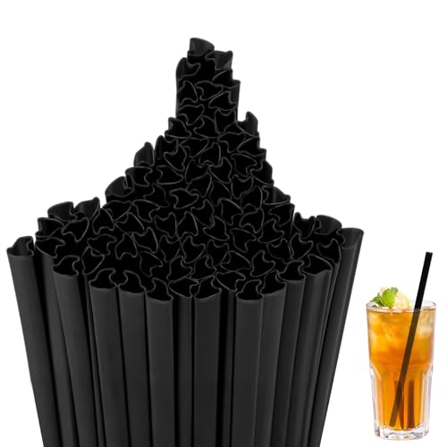Potchen Black Witch Hat-Shaped Plastic Drinking Straws - 100 pcs Party Supplies