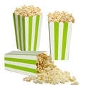 Green Popcorn & Candy Boxes - 24 Pack Striped Mini Paper Containers for Parties
