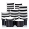 Disposable Black Paper Ice Cream Cups 9 oz 100-Pack - Leak-Resistant