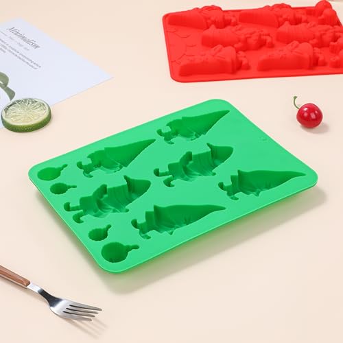 2 Pack Christmas Silicone Mold for Baking - Gnome & Bell Holiday Treats - Variation B