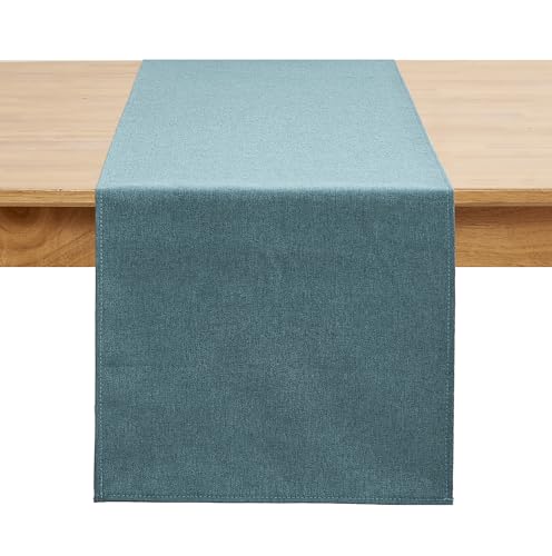 Modern Dark Green Cotton Table Runner 13x72 Inches Farmhouse Style - Winotic