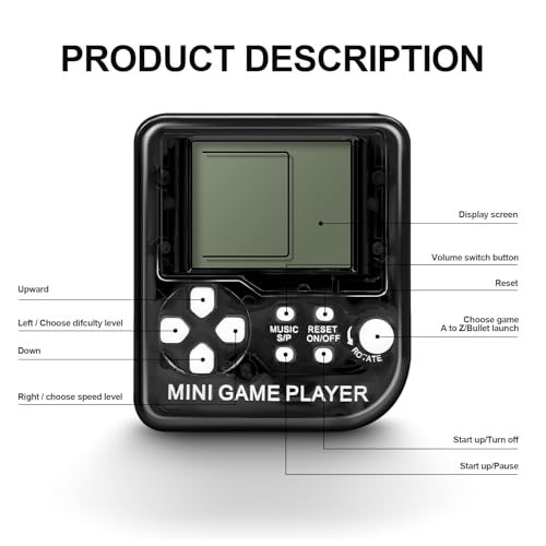 Video Game Keychain Favors for Kids - 24 Retro Mini Arcade Toys for Parties