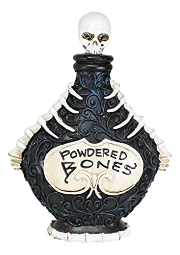 Wiccan Witch Skeleton Powdered Bones Potion Bottle Decor - Halloween Prop
