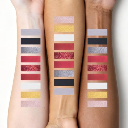 14# Red Eyeshadow Palette - 9 Colors Matte Shimmer Metallic Pressed Powder