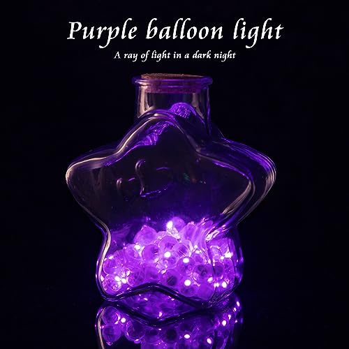 Mini Purple LED Balloon Lights 50pcs Waterproof Party Decoration