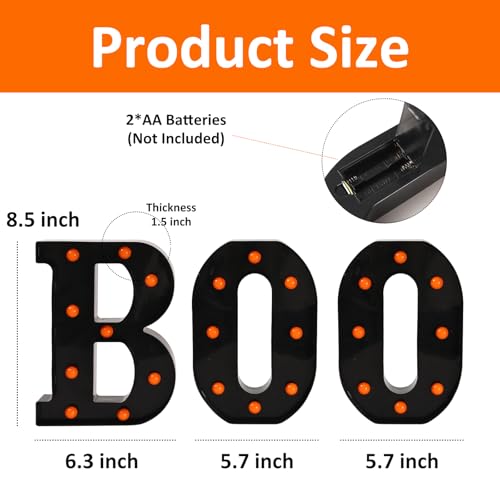 Halloween Decorations-3 Marquee Light up Letters "BOO" Decorative Sign